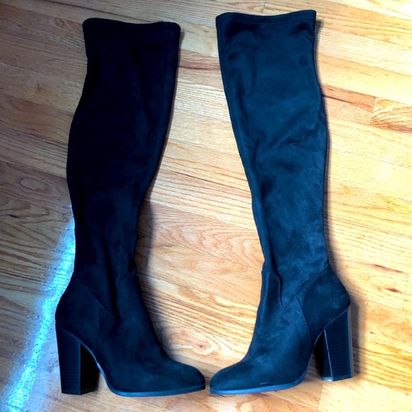 NWOT Forever 21 Faux Suede Over The Knee Boots - Picture 10 of 11